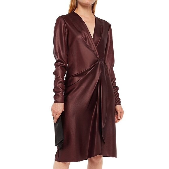 NWT Rag and Bone McKenzie Burgundy Wrap Front Dress 0 - Picture 1 of 8